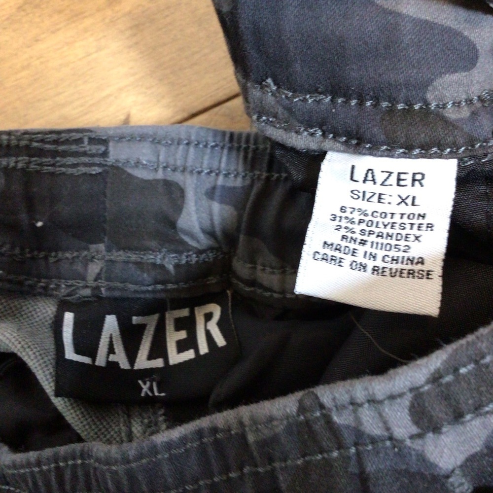 Men’s Lazer Stacked Cargo Jogger Pants XL Grey Camo Stretch NWT Drawstring - Picture 9 of 9